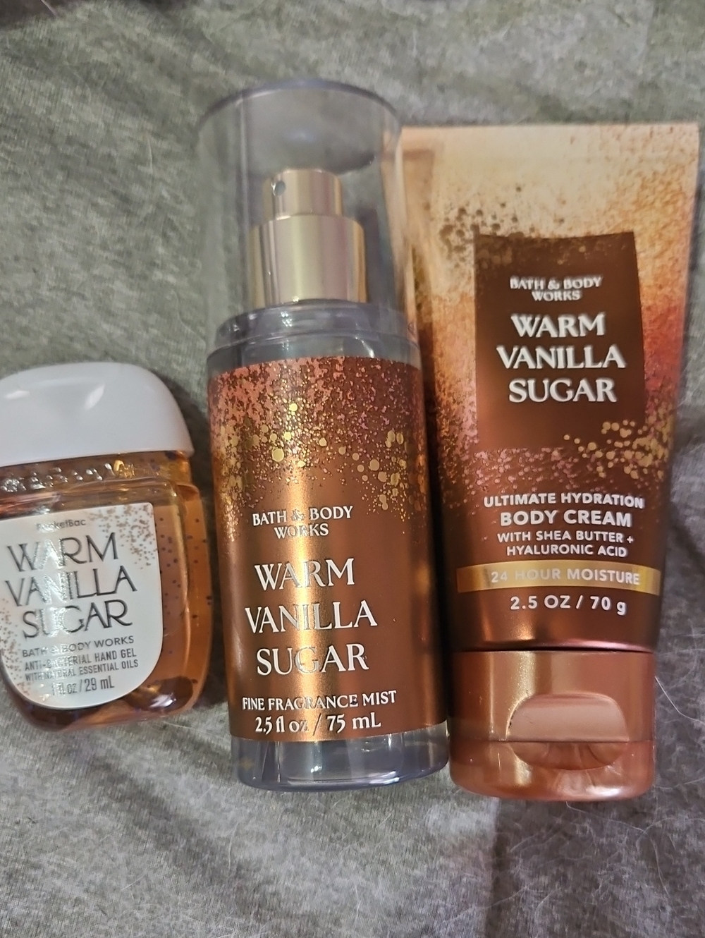 Bath & Body Works Warm Vanilla Sugar Mist & Cream Set - Bronze Copper
